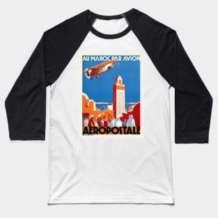 Au Maroc Par Avion Vintage Poster 1930 Baseball T-Shirt